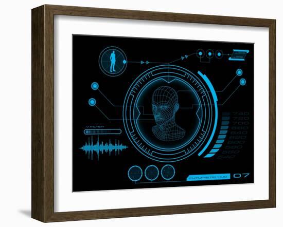 Futuristic User Interface HUD-clusterx-Framed Art Print