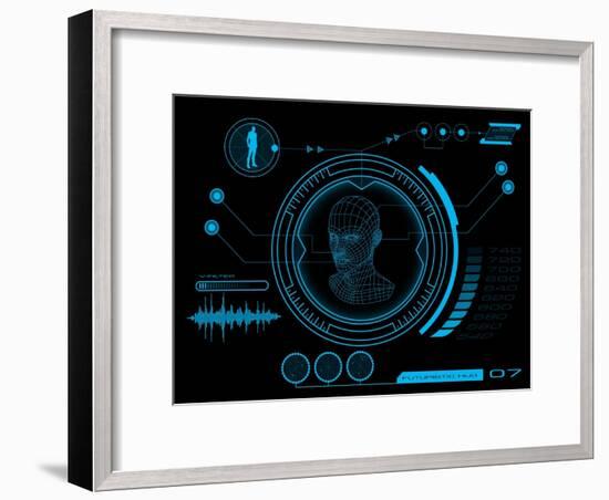 Futuristic User Interface HUD-clusterx-Framed Art Print