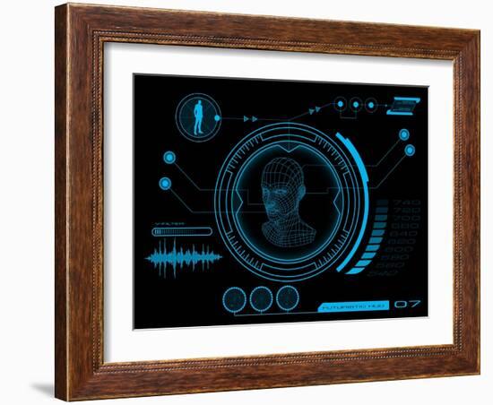 Futuristic User Interface HUD-clusterx-Framed Art Print