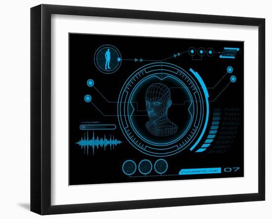 Futuristic User Interface HUD-clusterx-Framed Art Print