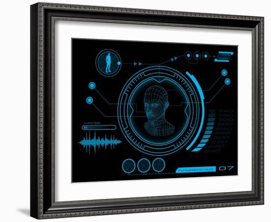 Futuristic User Interface HUD-clusterx-Framed Art Print