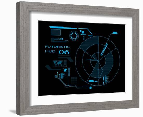 Futuristic User Interface HUD-clusterx-Framed Art Print