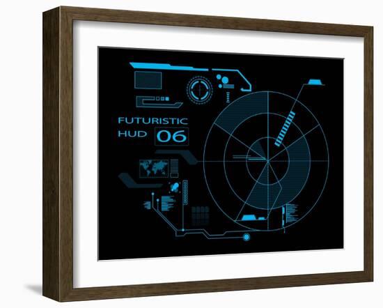 Futuristic User Interface HUD-clusterx-Framed Art Print