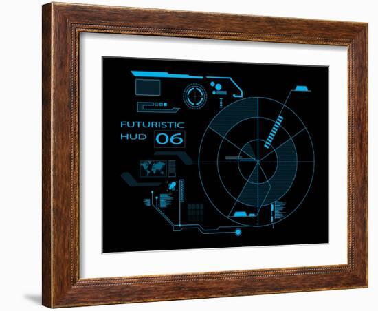 Futuristic User Interface HUD-clusterx-Framed Art Print