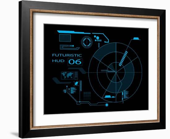 Futuristic User Interface HUD-clusterx-Framed Art Print