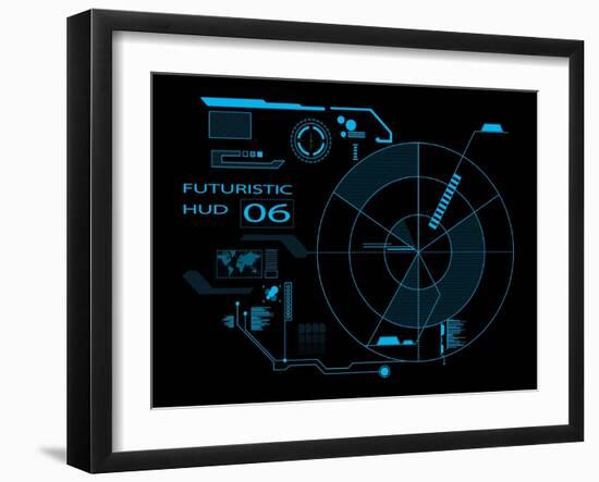 Futuristic User Interface HUD-clusterx-Framed Art Print