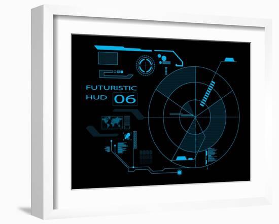 Futuristic User Interface HUD-clusterx-Framed Art Print