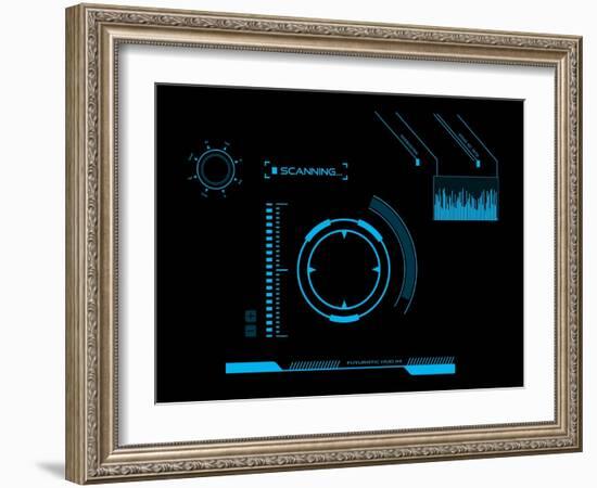 Futuristic User Interface HUD-clusterx-Framed Art Print