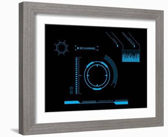 Futuristic User Interface HUD-clusterx-Framed Art Print