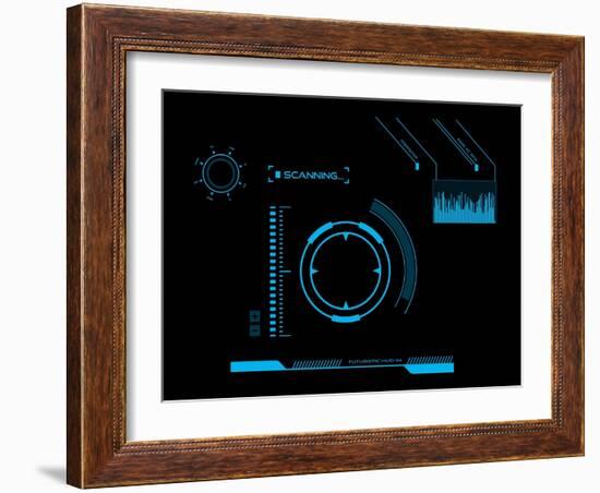 Futuristic User Interface HUD-clusterx-Framed Art Print