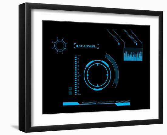 Futuristic User Interface HUD-clusterx-Framed Art Print