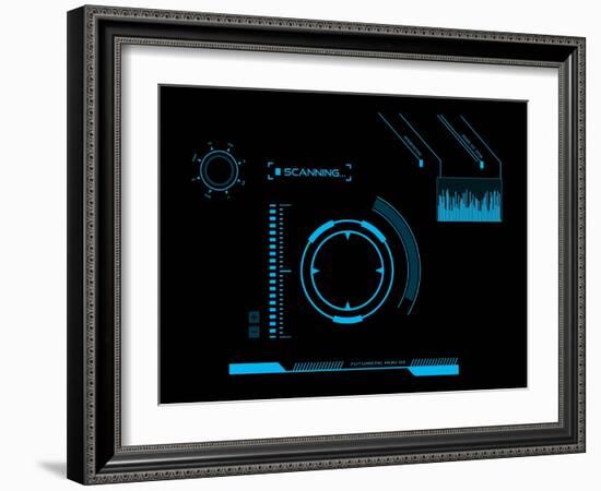 Futuristic User Interface HUD-clusterx-Framed Art Print