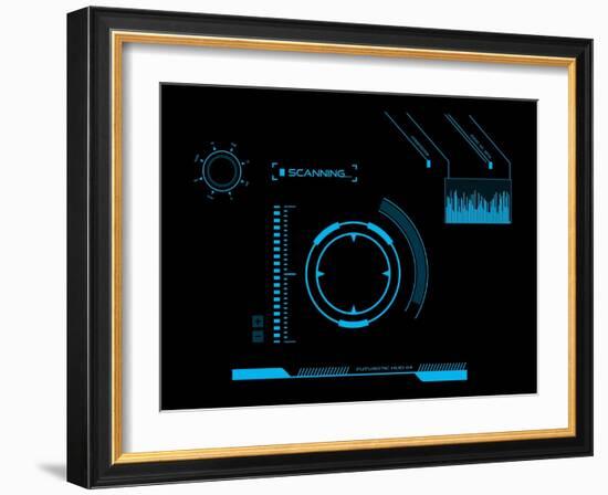 Futuristic User Interface HUD-clusterx-Framed Art Print