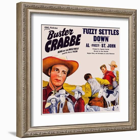 Fuzzy Settles Down, Buster Crabbe, Al St. John, 1944-null-Framed Art Print