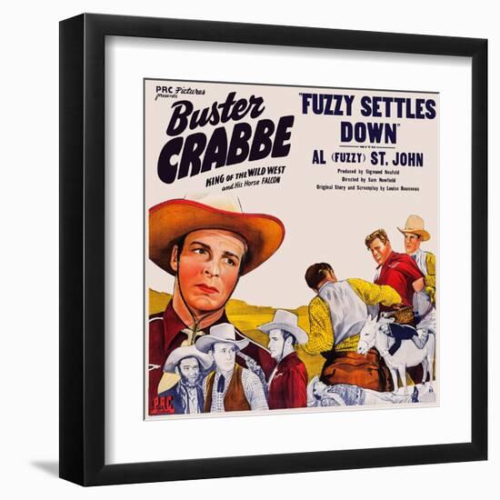 Fuzzy Settles Down, Buster Crabbe, Al St. John, 1944-null-Framed Art Print