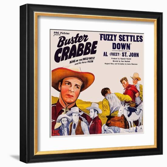 Fuzzy Settles Down, Buster Crabbe, Al St. John, 1944-null-Framed Art Print