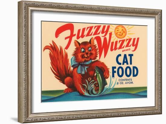 Fuzzy Wuzzy Brand Cat Food-null-Framed Art Print