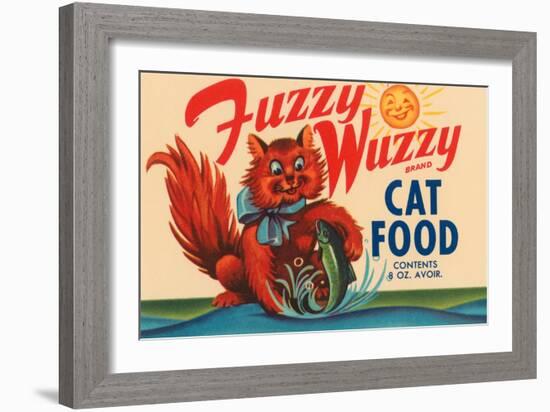 Fuzzy Wuzzy Brand Cat Food-null-Framed Art Print