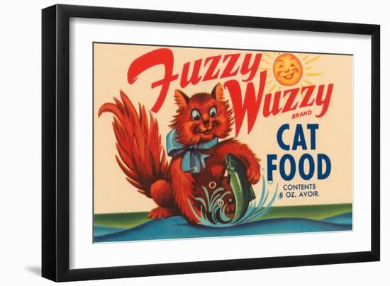 Fuzzy Wuzzy Brand Cat Food-null-Framed Art Print