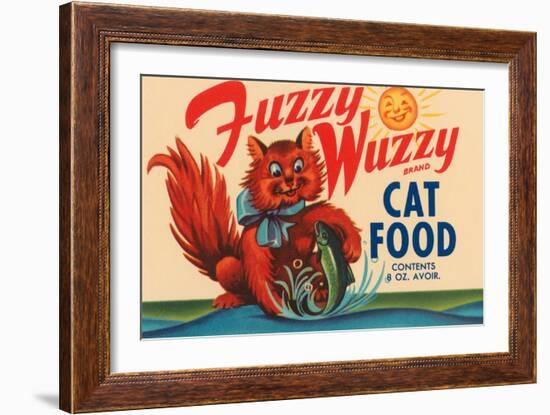 Fuzzy Wuzzy Brand Cat Food-null-Framed Art Print