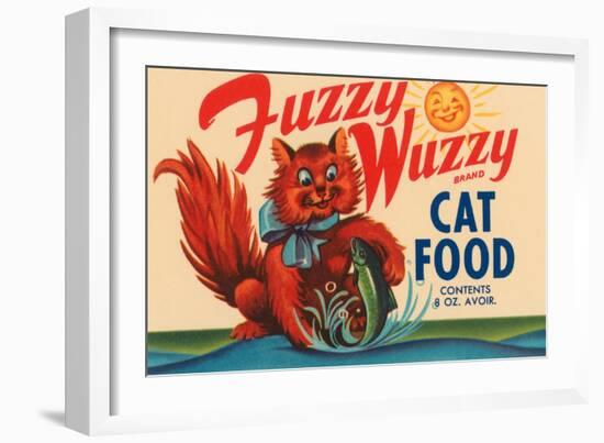 Fuzzy Wuzzy Brand Cat Food-null-Framed Art Print