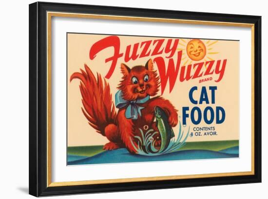 Fuzzy Wuzzy Brand Cat Food-null-Framed Art Print