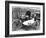 FW Dixon on a Harley-Davidson, with a Passenger in the Sidecar, 1921-null-Framed Photographic Print