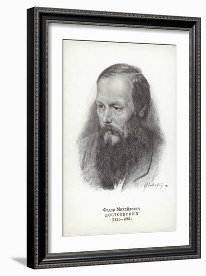 Fyodor Dostoyevsky, Russian Novelist-Vasili Grigorevich Perov-Framed Giclee Print