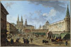 View from the Lubyanka Square to the Vladimir Gate in Moscow, Russia, 1800S-Fyodor Yakovlevich Alexeev-Giclee Print