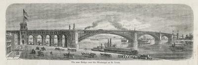 The Newly-Built Eads Bridge Over the Mississippi at St. Louis Missouri-G.a. Avery-Framed Premier Image Canvas