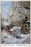 Fire Engine on the Way to a Fire, Paris, 1896-G Busson-Framed Giclee Print