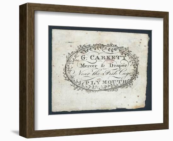 G Carkett, Mercer and Draper, Trade Card-null-Framed Giclee Print