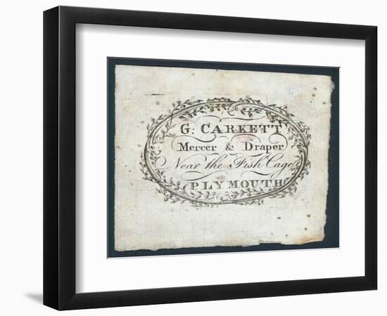 G Carkett, Mercer and Draper, Trade Card-null-Framed Giclee Print