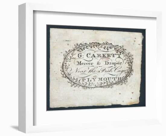 G Carkett, Mercer and Draper, Trade Card-null-Framed Giclee Print