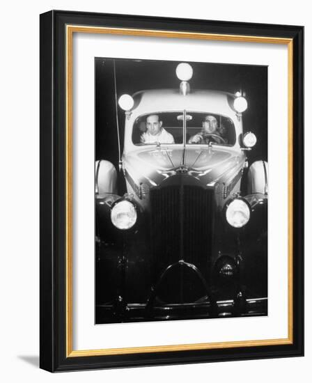 G. Ellis Doty, an Intern at Minneapolis General Hospital, Riding in Ambulance on Emergency Call-Alfred Eisenstaedt-Framed Photographic Print