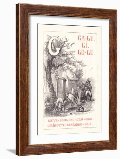 G: GA GE GI GO GU - Thrush - Big Beak - Jay - Crane - Gelinotte - Gendarme — Gray,1879 (Engraving)-Fortune Louis Meaulle-Framed Giclee Print