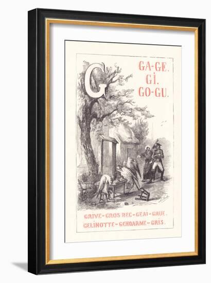 G: GA GE GI GO GU - Thrush - Big Beak - Jay - Crane - Gelinotte - Gendarme — Gray,1879 (Engraving)-Fortune Louis Meaulle-Framed Giclee Print