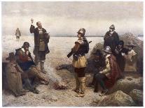 The "Pilgrims" Give Thanks to God for Their Safe Voyage after Landing in New England-G.h. Boughton-Art Print
