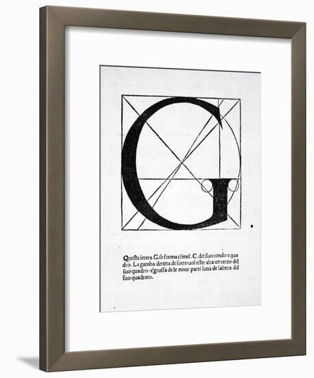 G, Illustration from 'Divina Proportione' by Luca Pacioli (C.1445-1517), Originally Pub. Venice,…-Leonardo da Vinci-Framed Giclee Print