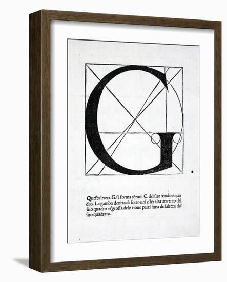 G, Illustration from 'Divina Proportione' by Luca Pacioli (C.1445-1517), Originally Pub. Venice,…-Leonardo da Vinci-Framed Giclee Print