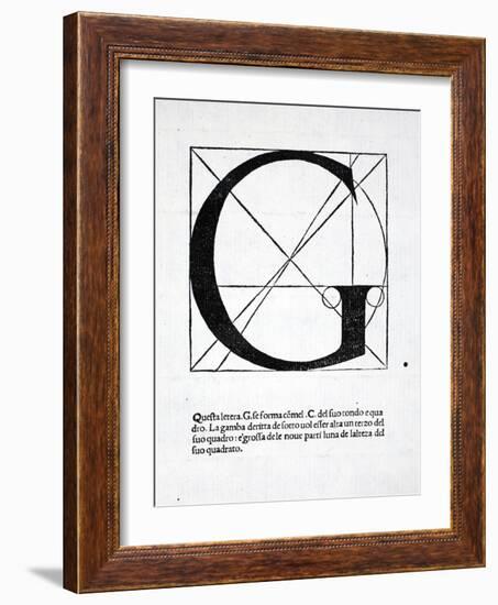 G, Illustration from 'Divina Proportione' by Luca Pacioli (C.1445-1517), Originally Pub. Venice,…-Leonardo da Vinci-Framed Giclee Print