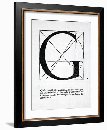 G, Illustration from 'Divina Proportione' by Luca Pacioli (C.1445-1517), Originally Pub. Venice,…-Leonardo da Vinci-Framed Giclee Print