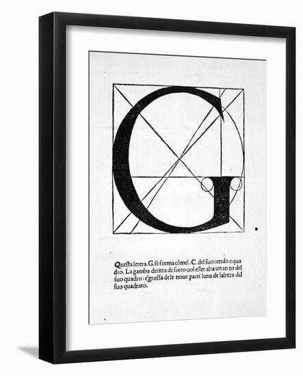 G, Illustration from 'Divina Proportione' by Luca Pacioli (C.1445-1517), Originally Pub. Venice,…-Leonardo da Vinci-Framed Giclee Print