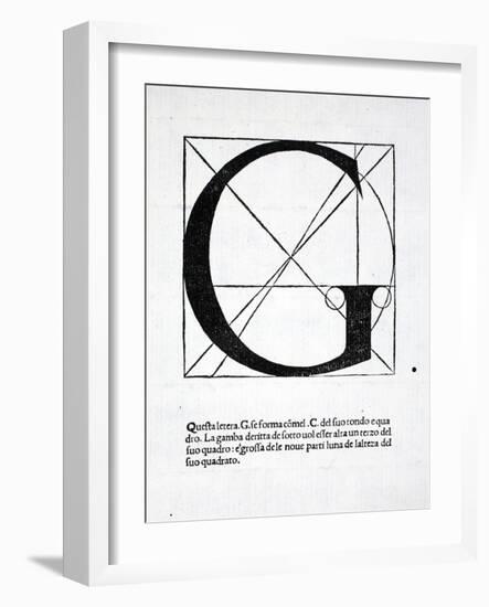 G, Illustration from 'Divina Proportione' by Luca Pacioli (C.1445-1517), Originally Pub. Venice,…-Leonardo da Vinci-Framed Giclee Print