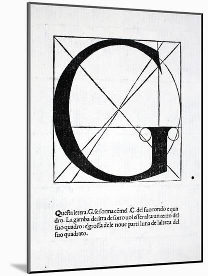 G, Illustration from 'Divina Proportione' by Luca Pacioli (C.1445-1517), Originally Pub. Venice,…-Leonardo da Vinci-Mounted Giclee Print