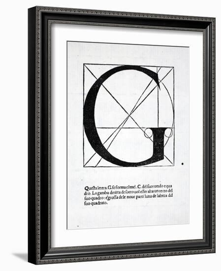 G, Illustration from 'Divina Proportione' by Luca Pacioli (C.1445-1517), Originally Pub. Venice,…-Leonardo da Vinci-Framed Giclee Print