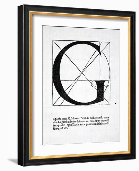 G, Illustration from 'Divina Proportione' by Luca Pacioli (C.1445-1517), Originally Pub. Venice,…-Leonardo da Vinci-Framed Giclee Print