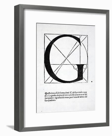 G, Illustration from 'Divina Proportione' by Luca Pacioli (C.1445-1517), Originally Pub. Venice,…-Leonardo da Vinci-Framed Premium Giclee Print