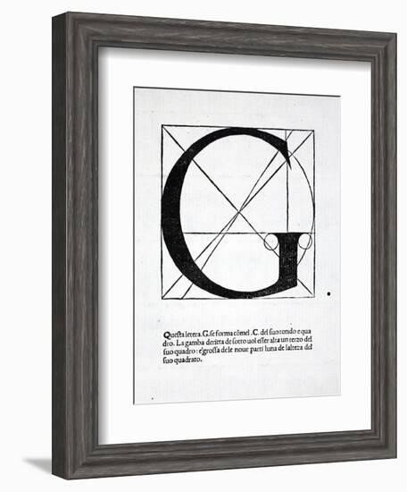 G, Illustration from 'Divina Proportione' by Luca Pacioli (C.1445-1517), Originally Pub. Venice,…-Leonardo da Vinci-Framed Giclee Print