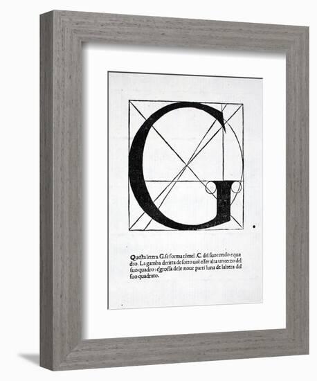 G, Illustration from 'Divina Proportione' by Luca Pacioli (C.1445-1517), Originally Pub. Venice,…-Leonardo da Vinci-Framed Giclee Print